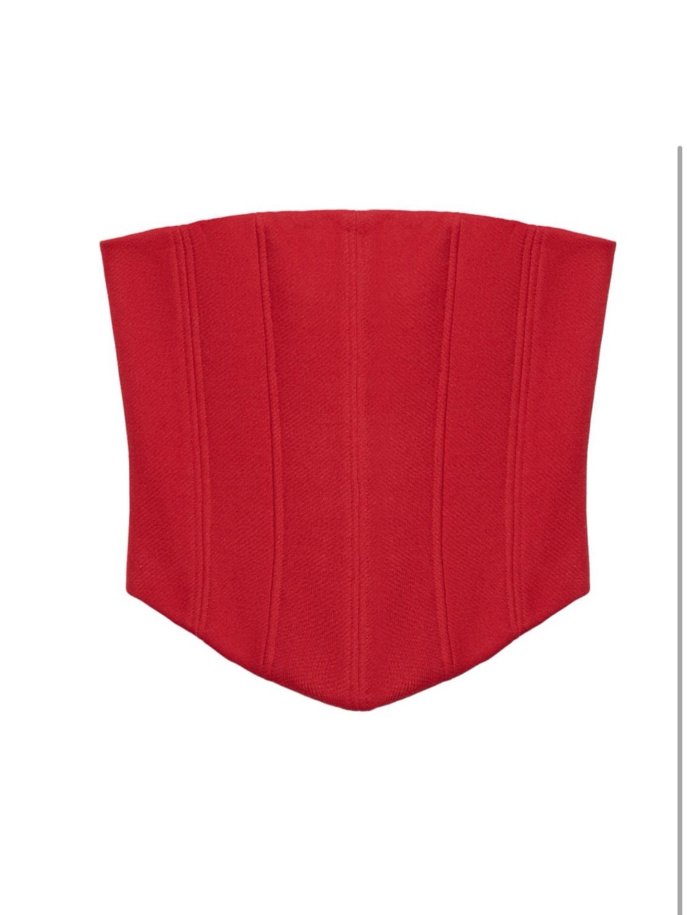 Zara Red Strapless Corset Top with Back Tie – Size Small
